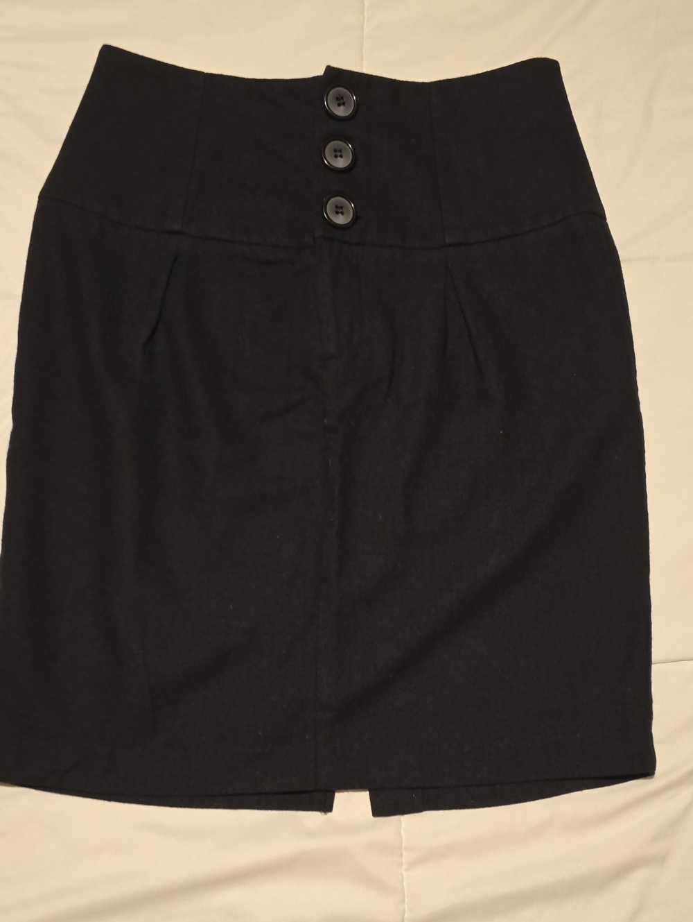 Love Tease Black High-Waist Button Front Pencil Skirt